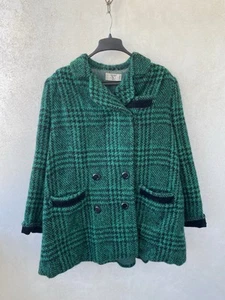 Vintage Valentino Miss V Wool Check Coat Jacket Size XL - Picture 1 of 24