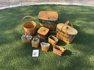Lot Of 9 Vintage Longaberger Baskets 1990’s Farm And County Fellowship, Hostess - Picture 1 of 21