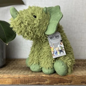 Jellycat Curvie Dino - grüne flauschige sitzende Dinosaurier Plüschmütze - Medium 8 Zoll - Bild 1 von 14
