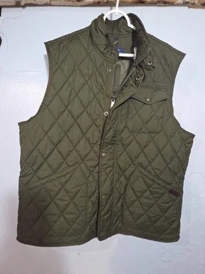 Polo Ralph Lauren Diamante Acolchado Puffer Chaleco Caza Verde Oliva Para Hombre XL Foto 1 de 4
