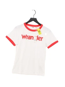 Wrangler Damen T-Shirt L Weiß 100% Baumwolle Basic Neu Mit Etikett - Bild 1 von 5