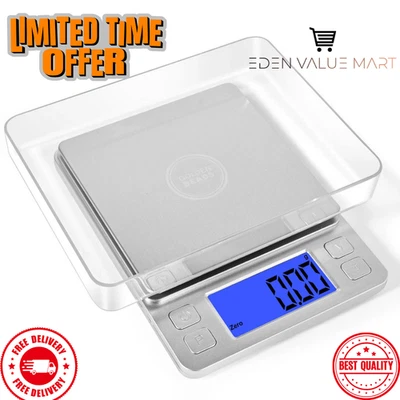 Báscula digital 0,1 g a 1000 g Báscula de cocina de alta precisión con retroiluminación  - Imagen 1 de 4