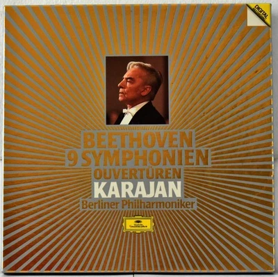 DGG DIGITAL STEREO BEETHOVEN 9 Symphonien Ouverturen KARAJAN #7LPs BOXSET + BOOK - Image 1 of 4