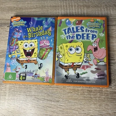 Spongebob Squarepants Tales From The Deep & Whale Birthday Animated DVD x 2 GUC - Image 1 of 4