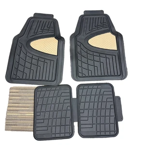 All Weather Rubber Floor Mats Universal Trim-to-Fit Car SUV Truck Set 4pc Durabl - Foto 1 di 9