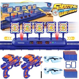 SWEMNED Running Shooting Targets for Nerf Gun Practice,Upgrade 5 Targets Auto... - Picture 1 of 7