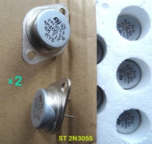 2N 3055 TO-3 (2 Stück) - ST Microelectronics - NPN Powertransistor Metallgehäuse - Bild 1 von 5