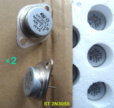 2N 3055 TO-3 (2 Stück) - ST Microelectronics - NPN Powertransistor Metallgehäuse - Bild 1 von 4