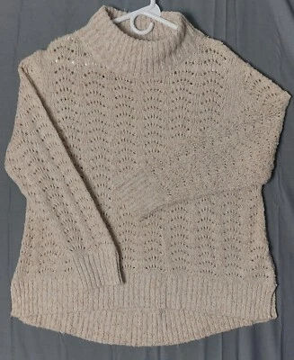 Suéter Democracy Mujer XLarge Tejido Festoneado Metálico Hilo Rosa Informal Foto 1 de 4