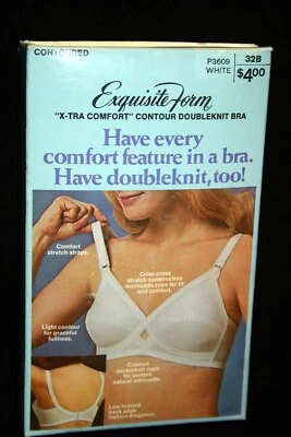 32B VTG 70s NOS Exquisite Form BRA CONTOUR Nylon Knit X-tra Comfort P3609 32 B - Image 1 of 4