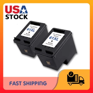 2 Pack For HP 61 61XL Black Color Ink Deskjet 2000 2510 2540 3000 3050 3512 3516 - Picture 1 of 5