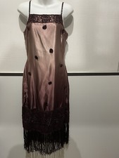 Sue Wong Nocturne Beaded Tassel Dress Wms Sz 6