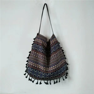 Nuova borsa a tracolla da donna nappa boho hippie zingara con frange borsa vintage regalo - Foto 1 di 6