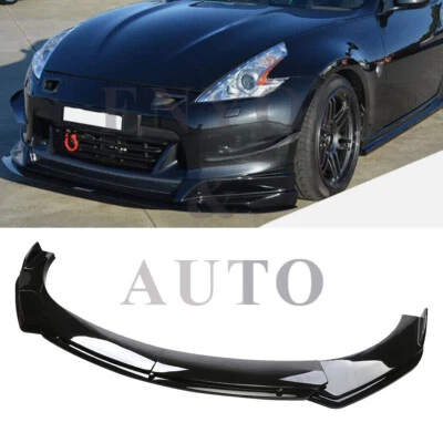 For Nissan 370Z 2009-2021Front Bumper Lip Spoiler Lower Splitter Gloss Black Bo - Image 1 of 4