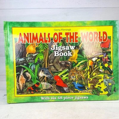 Animals of the World Jigsaw Book w 6 Puzzles Garry Fleming Hardcover Book NEW Foto 1 de 4
