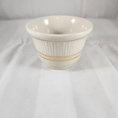 Tazón de desierto de natillas de China esterlina vintage EE. UU. banda de melocotón y oro Foto 1 de 2