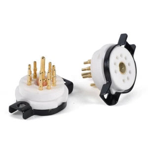 Amplificador de tubo HiFi 2 piezas CMC cerámica 9 pines enchufe de tubo dorado para ECC83 12AX7 EL84 - Imagen 1 de 6