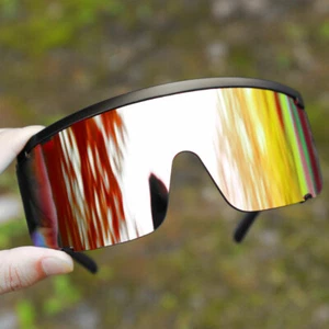 Fashion Oversized One Piece Shield Sunglasses Mens Women Outdoor Sports Goggles - Picture 1 of 15
