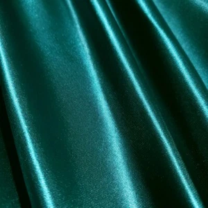 HUNTER GREEN MEDIUM SATIN BRIDAL DRESS FABRIC 58" GLOSSY BY THE YARD PINE GREEN - Picture 1 of 4