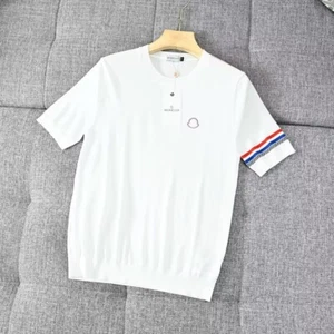 Moncler Men's knitted round neck short sleeved shirt - Picture 1 of 11