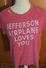 Jefferson Airplane loves you distressed design by lucky brand  women's shirt L