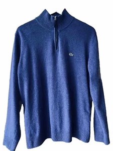 Lacoste 1/2 zip wool jumper, Large, blue - Picture 1 of 7
