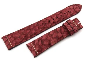 Luxury Watch Strap Salmon Leather Purple 20/16Mm Made In Italy New - Picture 1 of 4
