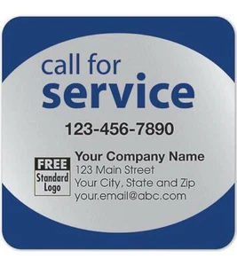 250 Call For Service Labels on Silver Poly / 3" x 3" / Nebs Deluxe # 58167 - Picture 1 of 1
