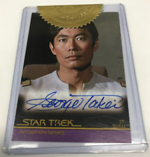 207 STAR TREK THE COMPLETE STAR TREK CARD CASE TOPPER AUTOGRAPHED GEORGE TAKEI