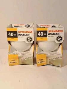 2 Pack Sylvania Double Life G25 Soft White Vanity Globe 40W 3000 Hour FREE SHIP - Picture 1 of 5