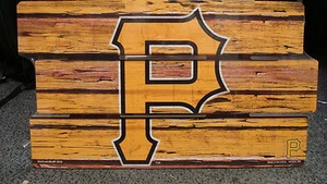 PITTSBURGH PIRATES LOGO WOOD SIGN 14"X25'' BRAND NEW FREE SHIPPING WINCRAFT - Picture 1 of 1
