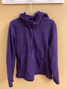 The North Face Womens XL Fleece Lined Purple Jacket Full Zip Hooded - Picture 1 of 3