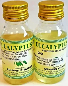 Ashwin Eukalyptus 50 ml x 2 Flaschen 100% reines ätherisches Öl US-VERKÄUFER Multipack - Bild 1 von 3