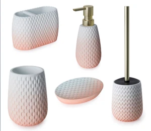 GAMA DE ACCESORIOS DE BAÑO ROSA MILANO CEPILLO DE DIENTES CEPILLO DE DIENTES JABÓN PLATO - Imagen 1 de 15