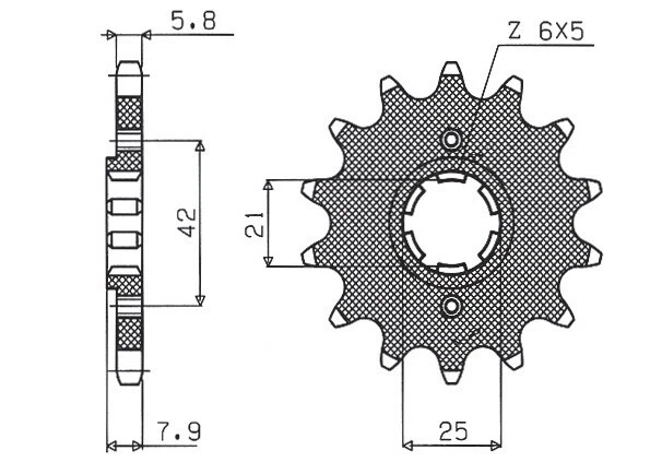 PIGNONE ANTERIORE 575 15 YAMAHA XT 600 '83-'86, TT600, XT550 (JTF575.1 Foto 1 de 1