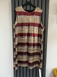 Bnwt new anthology fully sequinned shift party dress size 20 xmas evening - Picture 1 of 4