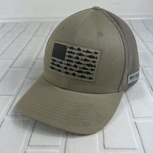 Columbia PFG Sombrero Bandera Americana Patrón de Peces Gorra de Malla Tostado Ajustado S/M - Imagen 1 de 9