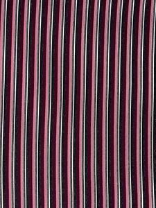 3M Stretch Burgundy Pink White Lurex Silver Sports Stripe Knit Jersey Rib Fabric - Picture 1 of 2