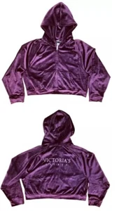 $50 VICTORIA'S SECRET VELOUR FULL ZIP TRACK JACKET MAROON XL NWT - Picture 1 of 3