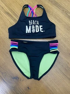 Justice 2 piece swimsuit Girls Size 8 So Fun! See Pics! 🍍🍍 Beach Mode - Picture 1 of 11