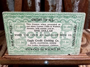 Antique Eagle Credit Clothing Co. Advertising Coupon As Low As $1/ Month $1 Off - Picture 1 of 4