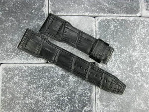 Neu IWC 22mm schwarz GATOR genarbtes Lederband Uhrenarmband für IWC BIG PILOT XP - Bild 1 von 4