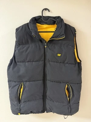 Caterpillar черный рабочий жилет изолированный зима осень тяжелая обязанность большой мужской - Изображение 1 из 3