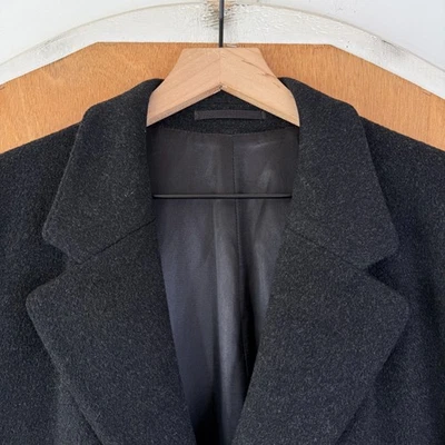 Crombie Overcoat Mens 48 Charcoal Gray 3 Button 100% Wool Dunn & Co Topcoat - Image 1 of 4