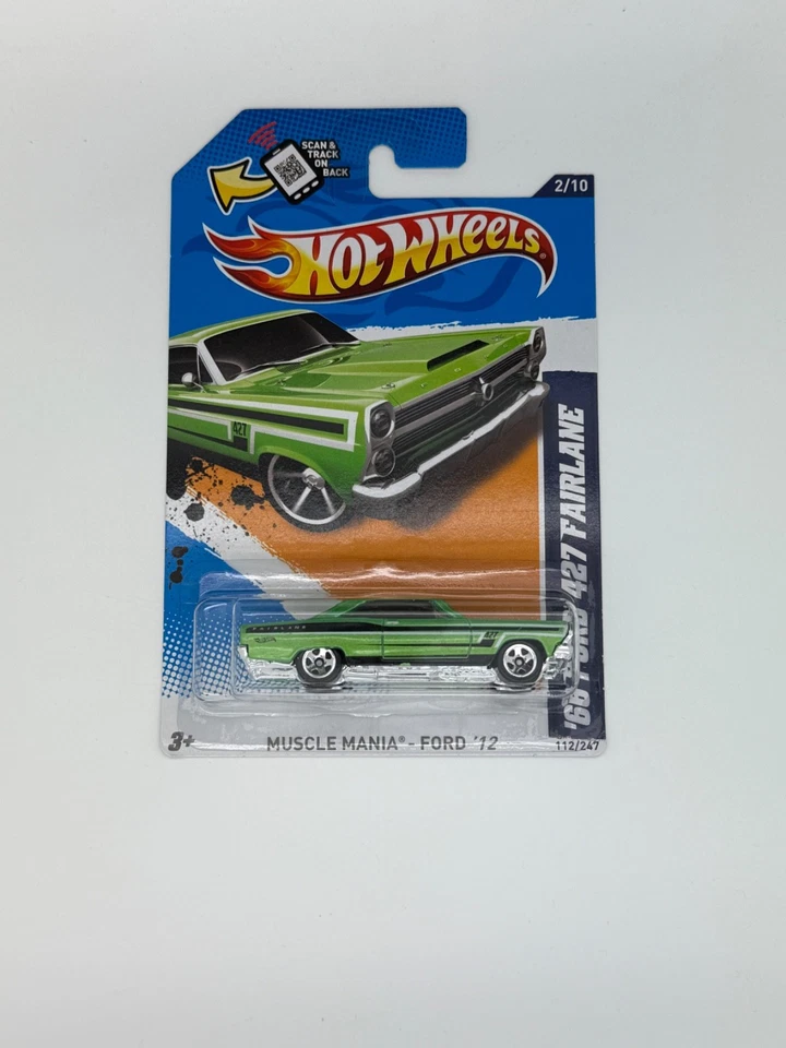 2012 Hot Wheels '66 Ford 427 Fairlane Green - Muscle Mania Ford #112/247 - Image 1 of 1