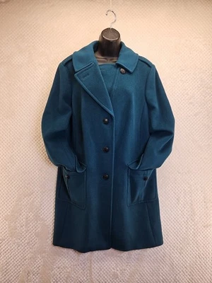 Talbots Women's Teal Wool Pea Coat Moto Single Breasted Sz 16 W Stylish VGUC - Image 1 of 4