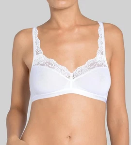 Sloggi Women’s Romance Non-Wired Bra White 36C Supima Cotton Lace – New - Picture 1 of 5