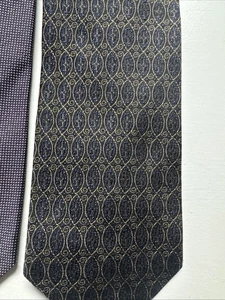 2 Hickey Freeman Men’s Neck Tie Hand Tailored Italian Silk Blue Gold USA Made. - Picture 1 of 5
