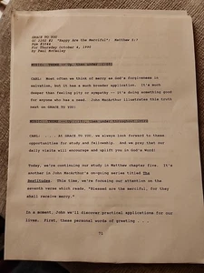 Vtg JOHN MACARTHUR MASTERs COLLEGE Grace To You SCRIPT Happy ARE The Merciful #3 - Picture 1 of 7