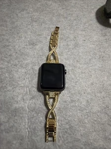 Cinturino Apple Watch Series 2 42mm Grigio Siderale Tono Oro Non Testato - Foto 1 di 9